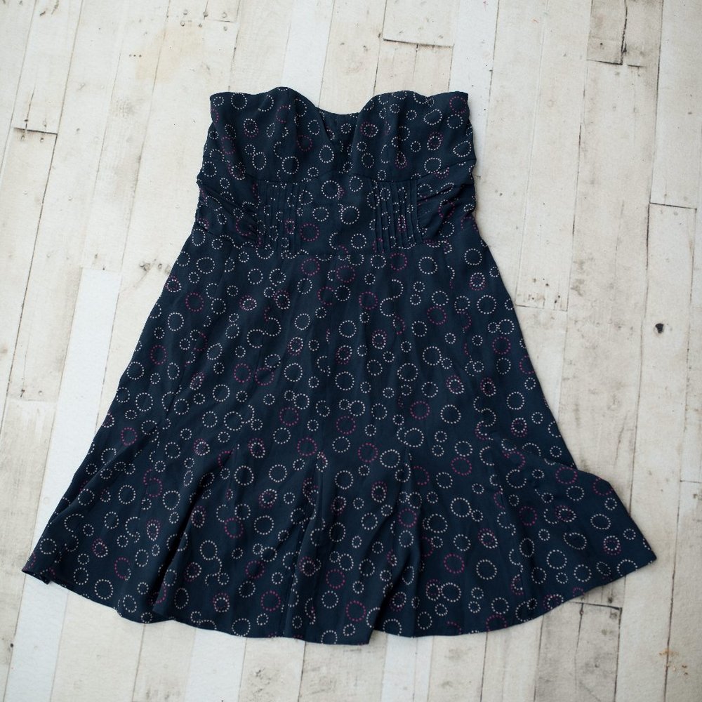Women's Strapless Navy Blue Dress